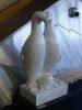 Great Auk Family | Public Sculptures by Jim Sardonis | New England Aquarium in Boston. Item composed of marble