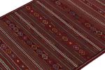 Vintage Baluch Kilim in Red with Stripes & Geometric Pattern | Area Rug in Rugs by Rug and Kilim