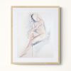 Nude No. 86 : Original Watercolor Painting | Paintings by Elizabeth Beckerlily bouquet. Item composed of paper compatible with minimalism and contemporary style