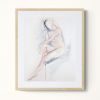 Nude No. 86 : Original Watercolor Painting | Paintings by Elizabeth Becker. Item composed of paper compatible with minimalism and contemporary style