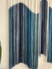 AURORA TEAL Blues Flowing Custom Textile Wall Hanging | Tapestry in Wall Hangings by Wallflowers Hanging Art. Item made of oak wood with wool works with mid century modern & contemporary style