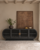 Ionia Oval Sideboard | Storage by INTERIOR VISUALS. Item composed of wood & glass compatible with contemporary and modern style