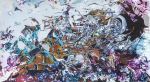 Landscape #18 | Oil And Acrylic Painting in Paintings by Zahra Nazari Studios | New York in New York. Item composed of canvas and synthetic in contemporary or modern style