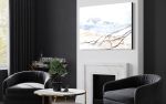 Pre-Wanabi Mountain in Washi | Oil And Acrylic Painting in Paintings by Jan Sullivan Fowler. Item made of paper with synthetic