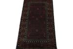 Rug & Kilim's Baluch Afghan Rug in Red, Blue & Black Pattern | Area Rug in Rugs by Rug and Kilim. Item composed of wool