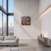 Cubist Musical Gathering Oil Painting | Oil And Acrylic Painting in Paintings by Dynasty Artisan. Item made of linen works with mid century modern & contemporary style