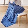 Mari Serene Blue Gray Calming Hues Hand Woven Hand Knotted T | Throw in Linens & Bedding by Studio Variously. Item in minimalism or contemporary style
