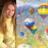 "Hot air balloons" original palette knife oil painting | Oil And Acrylic Painting in Paintings by OXYPOINT. Item composed of wood and canvas in contemporary or modern style