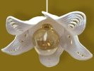 Organic Cotton Rope Petal Lamp, Adjustable Biophilic Petals | Pendants by Light and Fiber. Item made of cotton with brass works with mid century modern & contemporary style