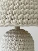 The Knitty Table Lamp in White | Lamps by Meg Morrison. Item composed of fabric & ceramic compatible with mid century modern and eclectic & maximalism style