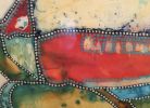 White girl tribal 1 | Mixed Media by Anne Beletic | Private Residence in Dallas. Item composed of wood & paper