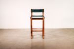Piero Stool in Argentine Rosewood and Leather-Wrapped Back | Chairs by Costantini Design. Item composed of wood and leather