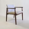 Vena Wide Sculptural Wooden Dining Chair | Chairs by Kleinhaus Furniture. Item made of wood with fabric works with minimalism & mid century modern style