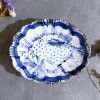 Blue-and-White Oval Plate – Abstract Ceramic Serving Dish | Ceramic Plates by Hideyo. Item made of ceramic works with contemporary & japandi style