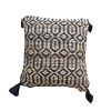 Set of 2- Handwoven Jute/Cotton Cushion-Natural/Charcoal | Pillows by Selligram. Item composed of cotton in mid century modern or japandi style