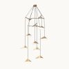 Emily V8 Pendant Light – Gold Semi-Matte | Chandeliers by MOSS Objects. Item made of oak wood with steel works with contemporary & modern style