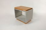 Concrete & Live Edge Solid Cherry Wood Side Table | Tables by Curly Woods. Item composed of oak wood and concrete in contemporary style