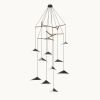 Emily V10 Pendant Light – White Semi-Matte | Chandeliers by MOSS Objects. Item composed of oak wood and steel in contemporary or modern style