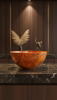 Sculptural Pearwood Vessel with Emerald Green Epoxy Accents | Decorative Bowl in Decorative Objects by Holzkunst Samuel Meisinger. Item made of wood & synthetic compatible with art deco and modern style