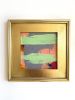 Green Stripes Framed Painting | Oil And Acrylic Painting in Paintings by Jessalin Beutler. Item composed of canvas compatible with contemporary and eclectic & maximalism style