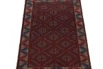 Rug & Kilim's Baluch Tribal Rug in Red with Geometric | Area Rug in Rugs by Rug and Kilim