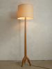 Falcon Floor Lamp | Lamps by Nathan Chintala. Item made of fabric with brass works with mid century modern & modern style