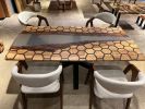 Hexagon Coffee Table, Resin Art Coffee Table - Side Table | Tables by Tinella Collection. Item made of wood works with contemporary & country & farmhouse style