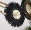 Raffia Mirror, Single Round Raffia Mirror, Boho Mirror | Decorative Objects by Magdyss Boutique. Item composed of bamboo & cotton compatible with boho and contemporary style