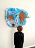 Fluid Art on Exotic Live Edge Cross Cut Slab | Wall Sculpture in Wall Hangings by Erin Harris. Item made of wood