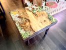 Floral Resin Side Table | Tables by DapperwoodSF. Item composed of walnut compatible with boho and mid century modern style