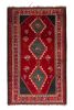 Antique Gabbeh Geometric Red and Blue Wool Persian Rug 10856 | Area Rug in Rugs by Rug and Kilim