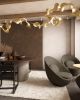 Dune 20 Curve in Metallic Tones Pendant Light | Chandeliers by MOSS Objects. Item composed of metal in contemporary or japandi style
