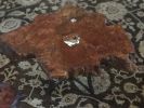 Redwood Burl Coffee Table Set with Stone Inlay | Tables by Natural Wood Edge Creations by Rick Griggs. Item composed of wood