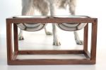 Double Dog Feeder | Storage Stand in Storage by Wake the Tree Furniture Co. Item made of walnut & steel compatible with minimalism and mid century modern style