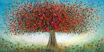 Colour Burst Original artwork of a red tree on canvas | Oil And Acrylic Painting in Paintings by DaggArt. Item composed of canvas and synthetic