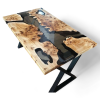 Mappa Burl Epoxy Table, Made to order Epoxy Resin Dining | Dining Table in Tables by Ironscustomwood. Item made of wood & synthetic