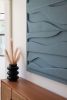 Blue Dimensional Concrete Artwork | Wall Sculpture in Wall Hangings by Blank Space Studios. Item composed of oak wood & stone compatible with coastal and art deco style