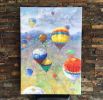 "Hot air balloons" original palette knife oil painting | Oil And Acrylic Painting in Paintings by OXYPOINT. Item composed of wood and canvas in contemporary or modern style