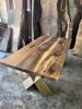 Walnut Dining Table - Custom Live Edge Table | Conference Table in Tables by Tinella Collection. Item composed of walnut in minimalism or art deco style