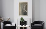 Gold Framed Ivory Chalk Board Wall Art | Oil And Acrylic Painting in Paintings by NAMYOONSOOART. Item made of wood with synthetic works with minimalism style