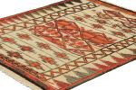 Vintage Kilim in Beige-Brown, Orange & Red Geometric Pattern | Area Rug in Rugs by Rug and Kilim
