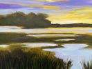 A Moment in Time - low country sunset painting on canvas | Oil And Acrylic Painting in Paintings by Filomena Booth Fine Art. Item composed of canvas in coastal style