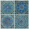 4 wall art tiles (20cm / 7.8") | Wall Sculpture in Wall Hangings by GVEGA. Item made of ceramic works with mediterranean style