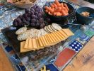 rustic epoxy serving board | Serveware by Abodeacious. Item composed of oak wood & stoneware