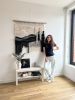 Wall Hanging "Echo in Black & White" | Macrame Wall Hanging in Wall Hangings by Tissage Sauvage. Item composed of wood and cotton in boho or japandi style