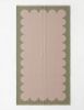 Handwoven Woolen Green & Pink Runner Rug | Rugs by Evergreen Carpets. Item made of wool works with boho & minimalism style