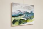 Mountainscape No. 5 : Original Watercolor Painting on Canvas | Paintings by Elizabeth Becker. Item made of canvas works with minimalism & contemporary style