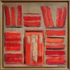 Les reliures rouges | Oil And Acrylic Painting in Paintings by Sophie DUMONT.. Item composed of canvas in minimalism or contemporary style
