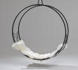 Wheel Hanging Swing Chair - Twig Pattern | Chairs by Studio Stirling in Black