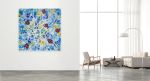 Blue (48x48x1.5) | Oil And Acrylic Painting in Paintings by Valerie Capewell. Item made of synthetic compatible with contemporary style